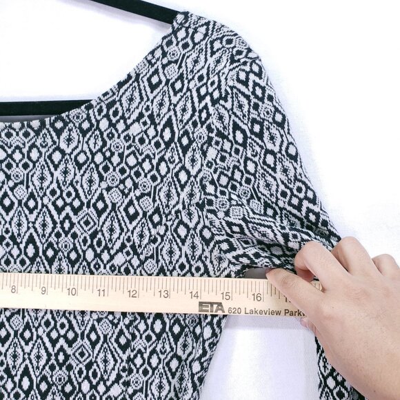BP Black n White Geometric Pattern Thick Boho Fit and Flare Dress Size M - Picture 5 of 15